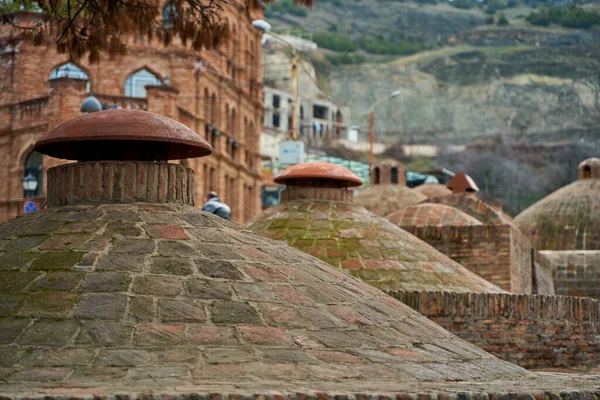 Marco Popular Cidade Tbilisi Complexo Subterrâneo Antigo Banhos Enxofre — Fotografia de Stock