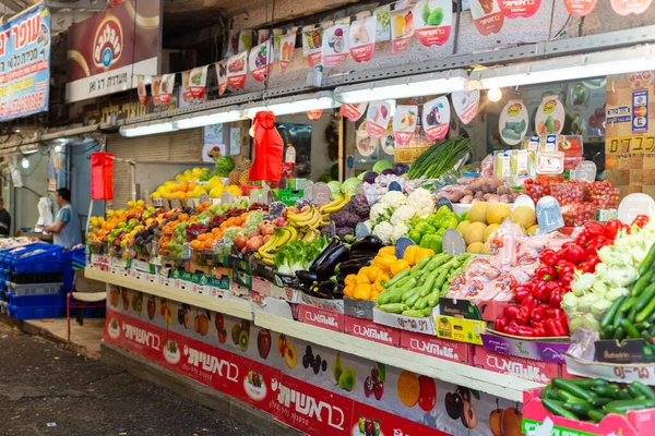 Mercado Callejero Alimentos Vegetales Israel Escaparate Con Verduras Tel Aviv — Foto de Stock