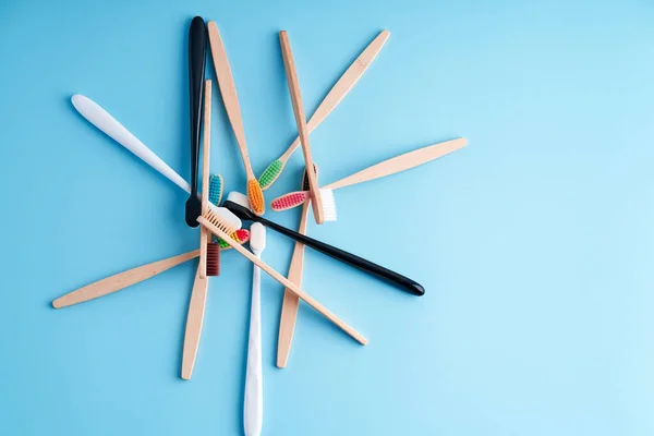 Bunch Toothbrushes Choosing Toothbrush Oral Hygiene — Stock Photo, Image