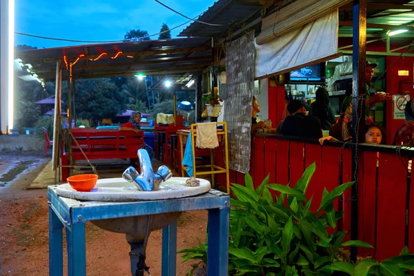 Interiér Pouliční Kavárny Ostrově Langkawi Malajsii — Stock fotografie