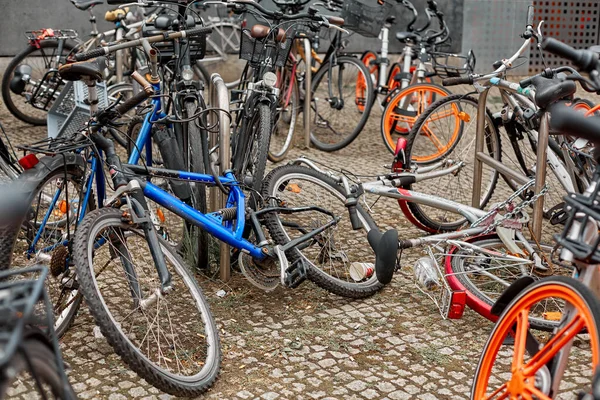 Parking Vélos Europe Transport Urbain Populaire Berlin Allemagne 2019 — Photo