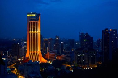 Modern Megapolis 'in şehir merkezindeki manzara manzarası. Kuala Lumpur, Malezya - 04.01.2020