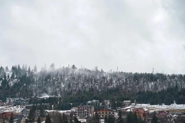 Ukrainian Karpaty Mountains Winter Landscape Village Mountains — ストック写真