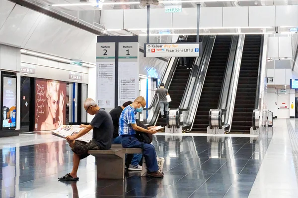 Interior Moderna Estação Metrô Malásia Kuala Lumpur Malásia 2020 — Fotografia de Stock