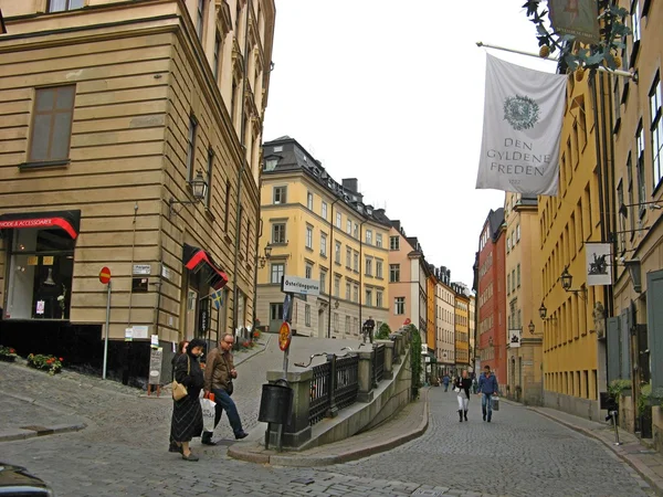 Stockholm city center gatubilden. Sweeden — Stockfoto