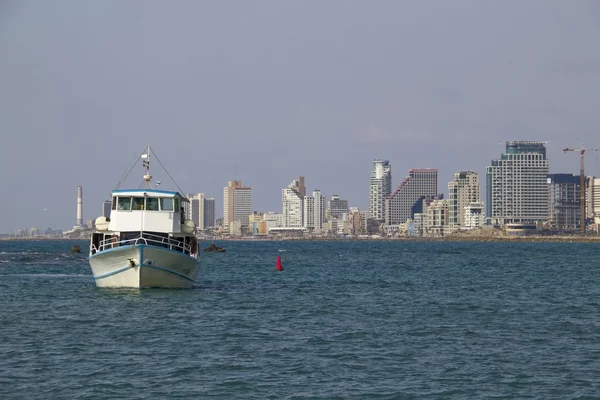 Vista panorámica Para el centro de la ciudad Tel-Aviv desde el mar, 13 DE ABRIL DE 2013 — Foto de Stock
