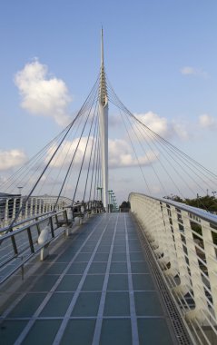 Santiago Calatrava's Sky walk pedestrian bridge. clipart
