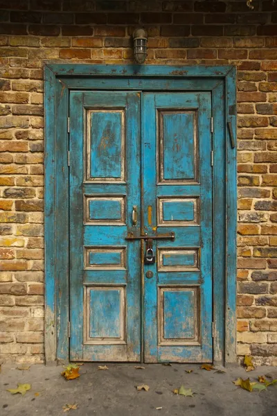 Old Blue Grunge Door — Stock Photo, Image