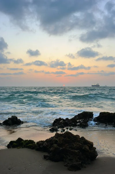 Costa Mediterrânica Sul Israel Perto Cidade Ashkelon — Fotografia de Stock