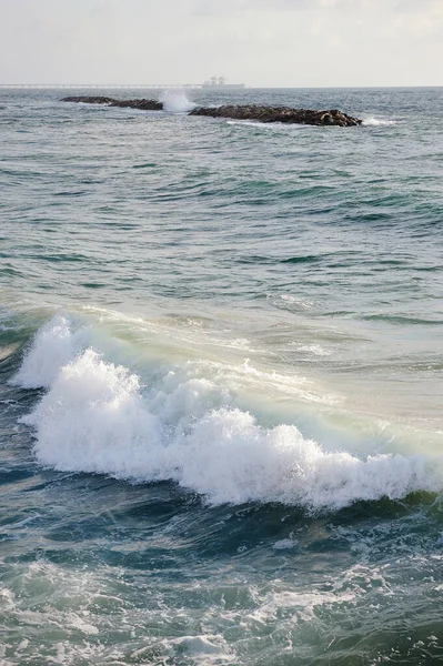 Kust Van Middellandse Zee Het Zuiden Van Israël Buurt Van — Stockfoto