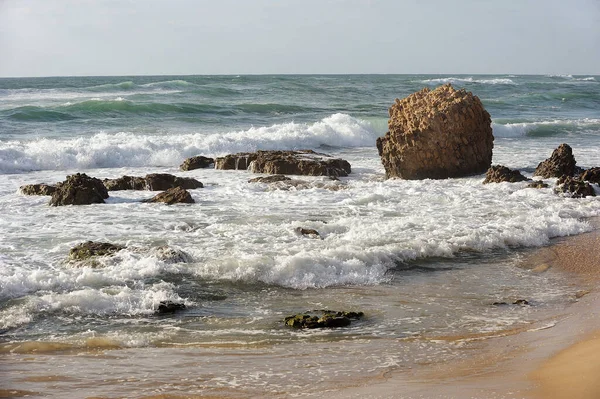 Wybrzeża Morza Śródziemnego Południowym Izraelu Pobliżu Miasta Aszkelon — Zdjęcie stockowe