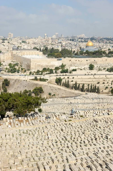 Gerusalemme Veduta Della Città Vecchia Dal Monte Degli Ulivi — Foto Stock