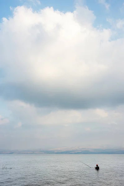 最大的淡水湖泊 在以色列的加利利海 基尼烈 — 图库照片