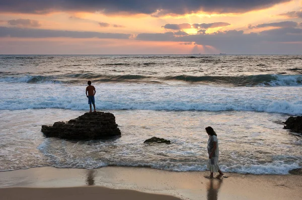 Kust Van Middellandse Zee Het Zuiden Van Israël Buurt Van — Stockfoto