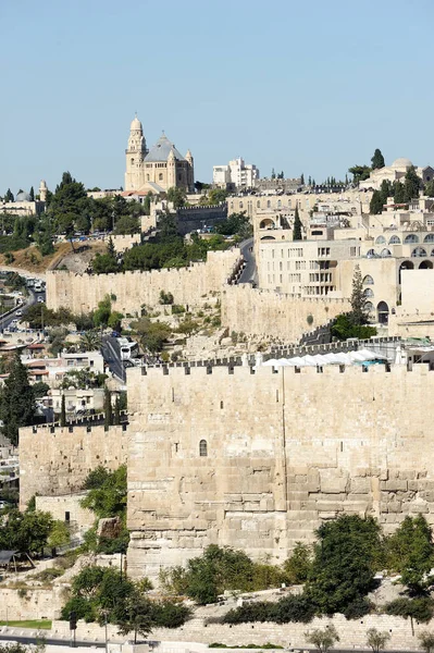 Gerusalemme Veduta Della Città Vecchia Dal Monte Degli Ulivi — Foto Stock