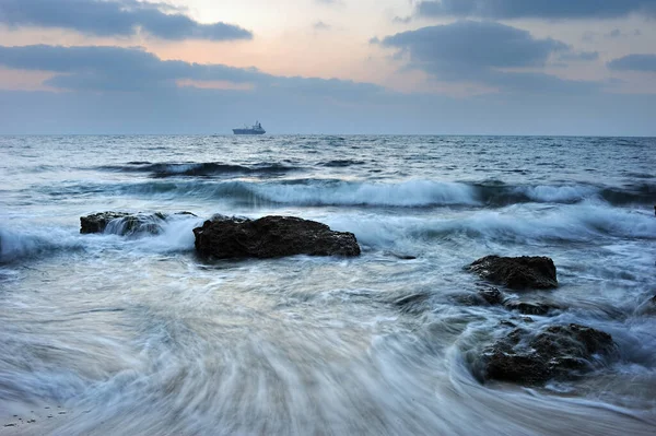 Ashkelon City Yakınındaki Güney Srail Akdeniz Kıyılarında — Stok fotoğraf