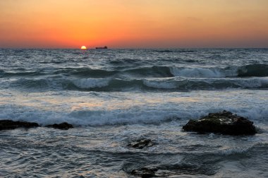 Ashkelon city yakınındaki Güney İsrail Akdeniz kıyılarında