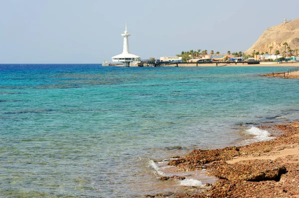 Ακτή Από Την Ερυθρά Θάλασσα Στον Κόλπο Του Ελάτ Στο — Φωτογραφία Αρχείου