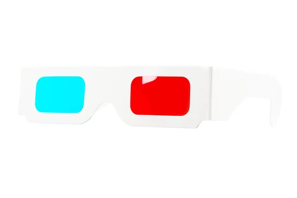 Вид спереду червоно-блакитні одноразові окуляри — стокове фото