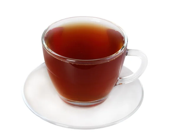 Чашка и блюдце с черным чаем — стоковое фото