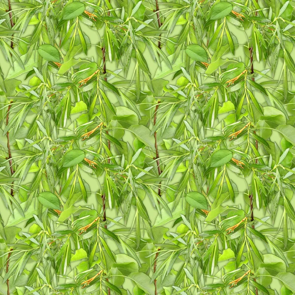 Camouflage nahtloser Hintergrund mit natürlichem Laub — Stockfoto