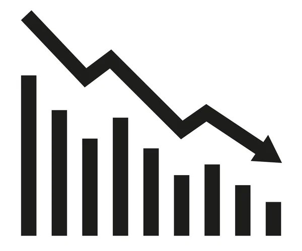 Grafikon Csökkentési Jelentéssel Recesszióval Csőd Előrehaladásával Jellemezhető Ábra Üzleti Pénzügyi — Stock Vector