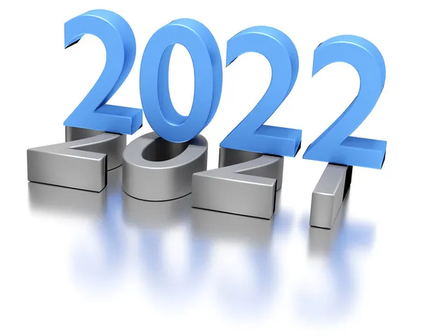 2022年のホリデーコンセプト 2022年は2021年 3Dレンダリング — ストック写真