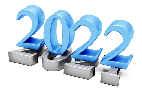 Yeni Yıl 2022 Tatil Konsepti 2022 Mavi Numarası 2021 Yatıyor — Stok fotoğraf