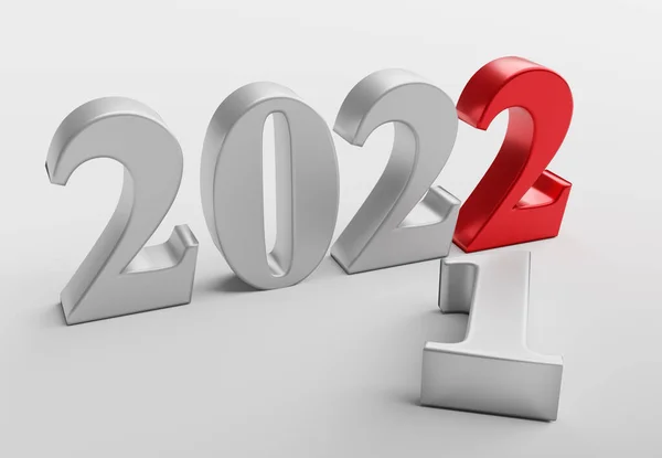 2022年取代旧的2021年 3D渲染 — 图库照片