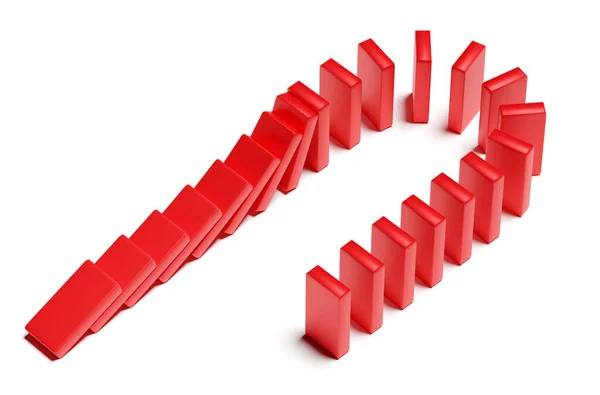 Czerwone Bloki Pchają Koncepcja Trendów Problemów Renderowanie — Zdjęcie stockowe