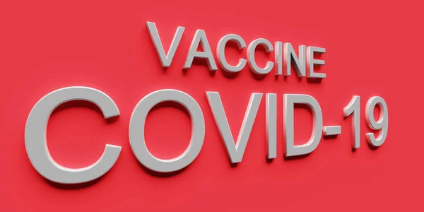 Text Vaccine Covid Coronavirus Concepto Vacunación Renderizado —  Fotos de Stock