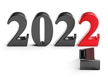 Yeni yıl 2022 eski 2021 'in yerini aldı. 3d oluşturma