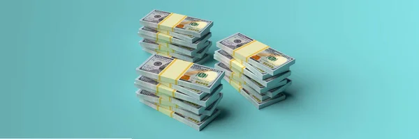 Великі Гроші Складаються Доларів Порожнім Копіюванням Простору Фону Концепція Фінансів — стокове фото