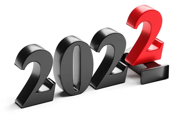 New Year 2022 Holiday Concept Number 2022 Lies 2021 Rendering — Stock Photo, Image
