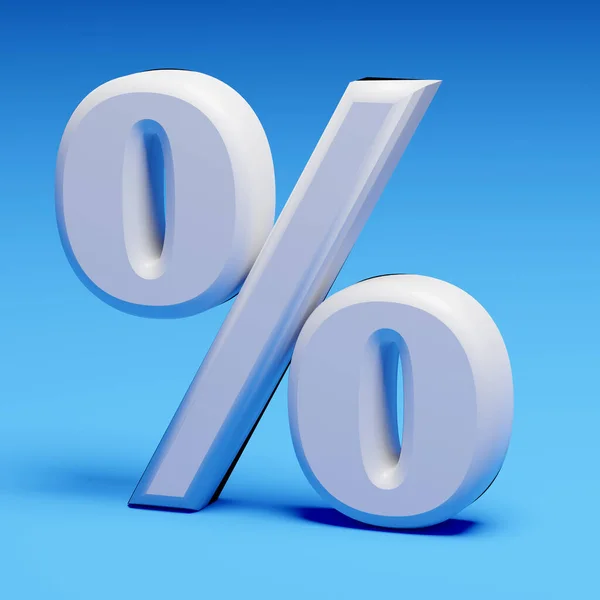 Signo Porcentual Sobre Fondo Azul Concepto Negocio Renderizado — Foto de Stock
