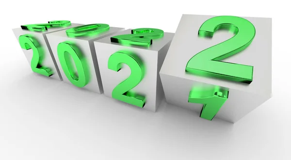 Nouvelle Année Concept Vacances Les Cubes Numérotés 2022 Remplacent 2021 — Photo