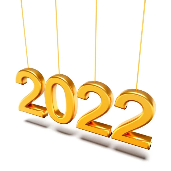 新年的概念 编号2022 有阴影 3D渲染 — 图库照片