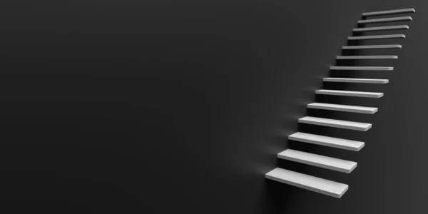 Escadaria Abstrata Escadas Com Passos Fundo Branco Conceito Negócio Renderização — Fotografia de Stock