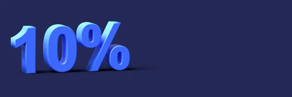 Blue Words Percent Discount Blank Background Rendering — Fotografia de Stock