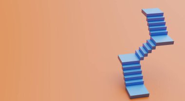 Soyut merdiven. Arka planı boş merdivenler. İş konsepti. 3d oluşturma