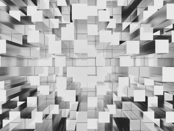 Иллюстрация Абстрактного Мозаичного Серого Белого Фона Рендеринг — стоковое фото