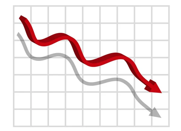 Графік Зменшенням Звіту Діаграма Рецесією Прогресом Банкрутства Бізнес Фінанси Векторні — стоковий вектор