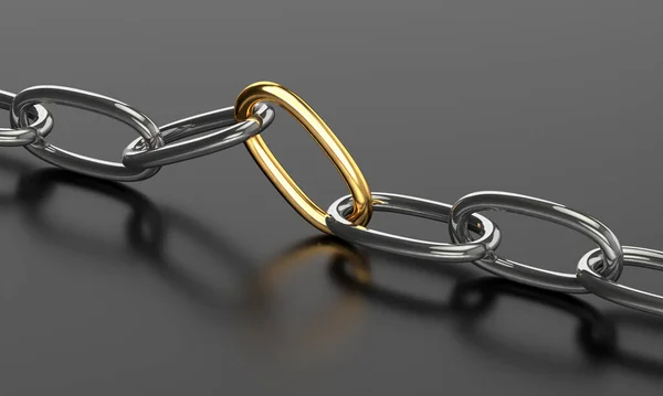 Strained Chain Metal Connection Concept Rendering — Stock Photo, Image