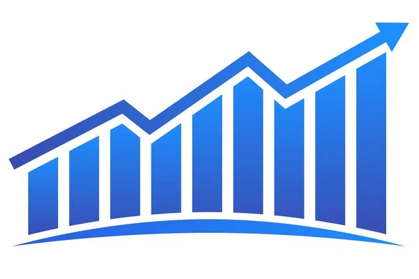 Gráfico Con Informe Aumento Diagrama Con Ascenso Progreso Vector — Archivo Imágenes Vectoriales