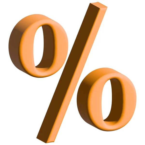 Percentage Sign White Background Business Concept Illustration — Stock Photo, Image