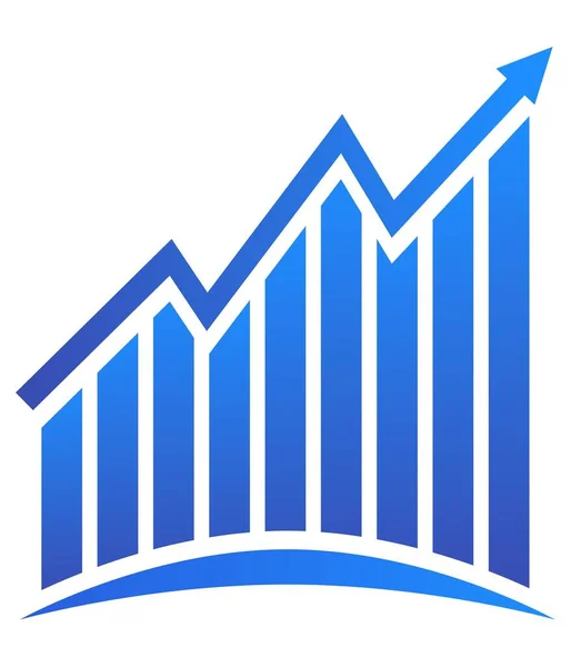 Diagram Med Ökningsrapport Diagram Med Uppgång Och Framsteg Vektor — Stock vektor