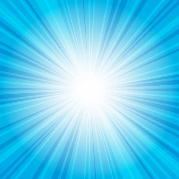 太陽光線による抽象的な青の背景 デザインのための夏のベクターイラスト — ストックベクタ