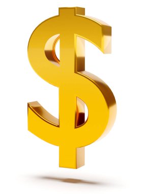 Altın dolar işareti. Finans ve iş sembolü. 3d oluşturma