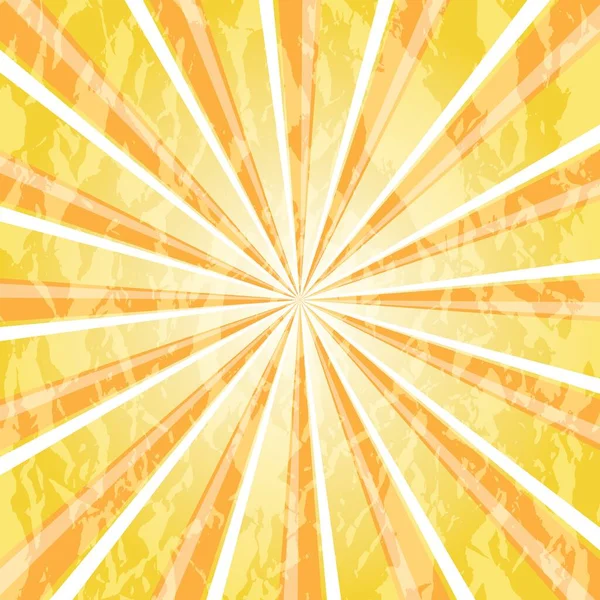 太陽光線と汚れ傷表面を持つ抽象レトロな背景 ヴィンテージイラスト — ストックベクタ