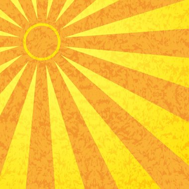 Soyut sarı güneş ışınları. Tasarım için yaz vektörü güneş ışığı illüstrasyonu